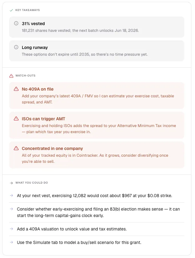 Equity considerations shown in Nino’s beta Insights view